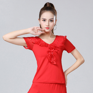 Groothandel Nieuwe Geruite V-hals Korte Mouw Plus Size <span class=keywords><strong>M</strong></span>-4XL Dames Blouses T-shirt Top - Product Image 5