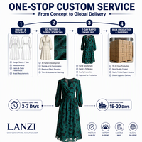 Fabricant de robes midi sur mesure pour femmes, élégantes, à manches longues, col en V, grandes tailles, semi-formelles, pour les acheteurs en gros
