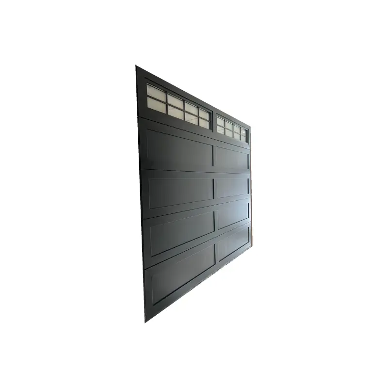 Modern Design Frameloze Stalen Paneel Sectionele Zwarte Elektrische Afstandsbediening Garagedeur Voor Villa
