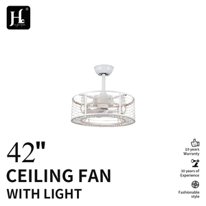 42-inch industrial LED <b>ceiling</b> fan <b>light</b> for the living room and bedroom, with plastic blade cage and <b>remote</b> <b>control</b> - Product Image 2
