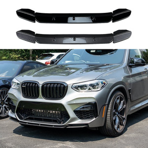 AMP-Z Front Bumper Lip <b>Splitter</b> For BMW X3M X4M F97 F98 2019-2021 ABS Carbon Look Exterior Modification - Product Image 1