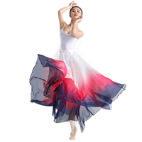 Haute qualité en gros demi-longue jupe respirant Oriental danse du ventre en classe formation naturel Tel soie dégradé