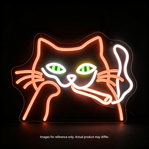 Enseigne néon LED Cool Cat, lampe murale créative en forme d'animal avec logo personnalisable, publicité et décoration intérieure pour chambre, bar, salle de jeux - Product Image 1