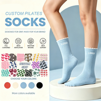 Calcetines Antideslizantes para Pilates con Puntos de Silicona en la Parte Inferior, Transpirables y Acolchados para Mujeres, Yoga, Reformer, Calcetines Personalizados