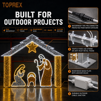 Decoración Navideña Musulmana Personalizada IP65 de Acrílico para Paisajes, Motivo de Natividad, Luces de Cuerda 2D LED, Luces de Navidad de Jesús para Exteriores