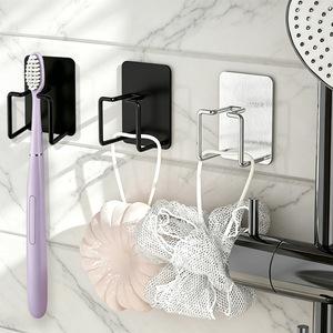Support <span class=keywords><strong>mural</strong></span> auto-adhésif en acier inoxydable pour brosses <span class=keywords><strong>à</strong></span> dents, sans perçage, étanche, pour salle de bain, avec rangement pour dentifrice - Product Image 3