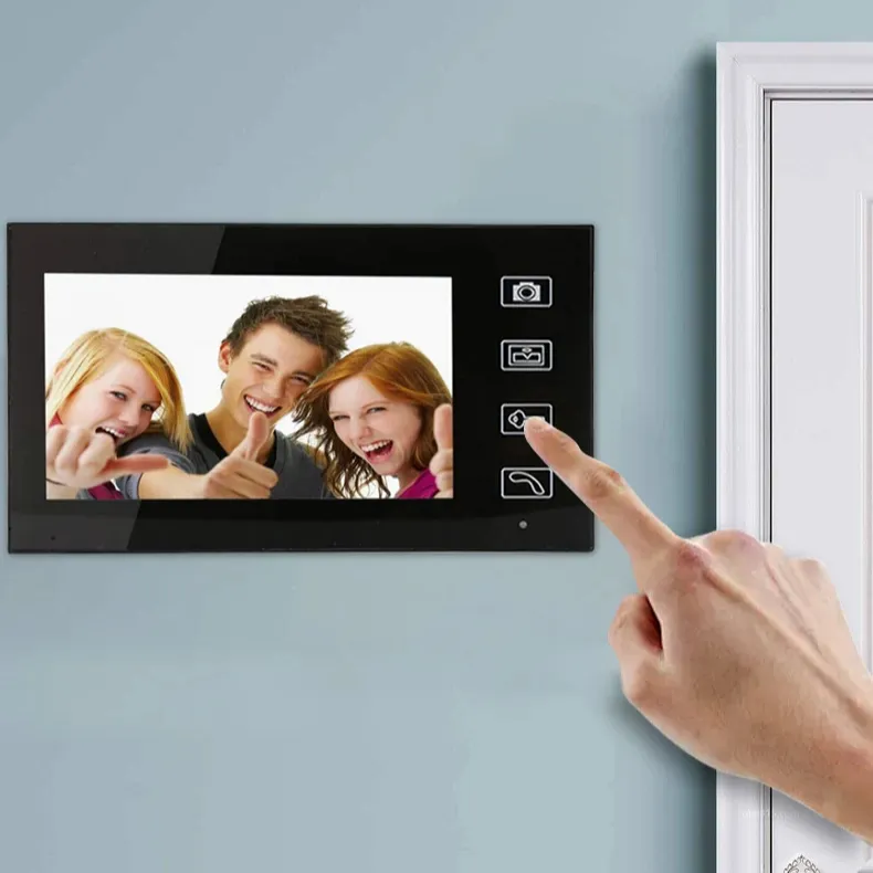 2.4G sans fil 7 pouces interphone vidéo étanche avec moniteurs Niaht vision système de sécurité étanche à la pluie pour la maison