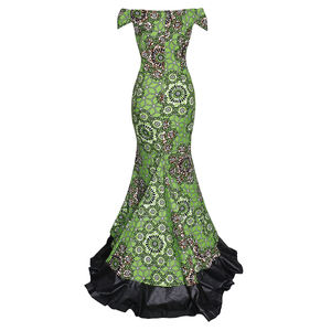 H & D Nouveaux vêtements de <span class=keywords><strong>couple</strong></span> africains Robe de mariage africaine à épaules dénudées pour femmes en coton imprimé <span class=keywords><strong>wax</strong></span> - Product Image 4