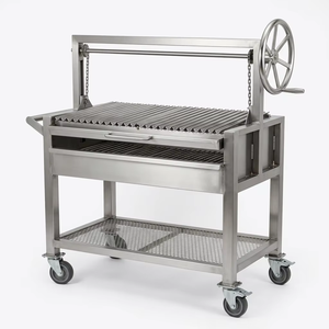 Heavy Duty 201 Stainless Steel Argentine Grill Portable Santa Maria BBQ With Height Adjustable Grate for Outdoor Catering