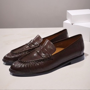 Mocasines planos de cuero informales sin cordones de moda personalizables para mujer con plantilla de cuero genuino - Product Image 4