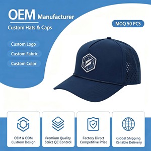 Gorra Snapback Deportiva de Malla de Poliéster de 6 Paneles con Borde Plano y Agujeros Cortados con Láser de Alta Calidad, Venta al por Mayor, Logotipo de Parche de Goma Personalizado - Product Image 1