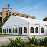 Tente Arcum en Verre Transparent avec Structure en Aluminium Robuste, Parois Panoramiques en PVC pour Expositions Extérieures, Salons Commerciaux, Mariages, Fêtes et Événements