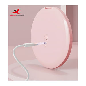 Miroirs de maquillage ronds portables personnalisés avec lumière LED, vente en gros d'usine à bas prix pour achats mixtes - Product Image 5