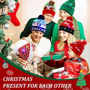 <b>LED</b> Christmas Knitted Hat <b>Light</b> up <b>Xmas</b> Beanie Cap Unisex Winter Beanie Sweater Hat with Colorful <b>LEDs</b> for New Year - Product Image 5