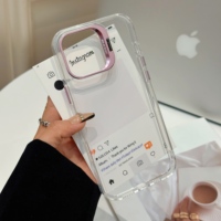 Support de cadre d'anneau de caméra de bouton en métal TPU acrylique clair Transparent coque arrière de téléphone portable pour iPhone Samsung