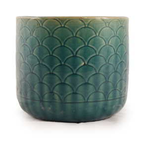 Pot de fleurs moderne en céramique émaillée avec trou de drainage et soucoupe, pour utilisation au sol, intérieur/extérieur, design cylindrique pour plantes succulentes, orchidées et fleurs - Product Image 2