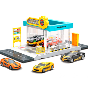Lucky Toys Slot Toys Nuovo Stile Set Parcheggio Urbano con <span class=keywords><strong>Stazione</strong></span> di Riparazione Auto e 4 Veicoli in Lega - Product Image 1