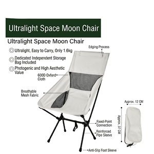Chaise de camping pliante compacte <span class=keywords><strong>ultra</strong></span>-légère en acier inoxydable, <span class=keywords><strong>siège</strong></span> portable pour la plage et la pêche - Product Image 5