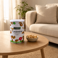 Boîte cylindrique en papier kraft biodégradable de qualité alimentaire avec couvercle hermétique à ouverture facile pour noix et graines