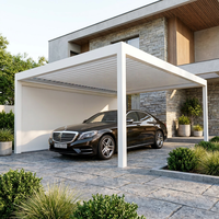 Pergola moderne de luxe en alliage d'aluminium ANCSEM, abri de voiture, système de toiture imperméable pour l'extérieur, abri de stationnement, revêtement en poudre
