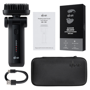 Logotipo personalizado HASTA 38MIN + TIEMPO USO Alisador <span class=keywords><strong>de</strong></span> pelo o barba giratorio inalámbrico Cepillo calentado inalámbrico Tipo-c portátil - Product Image 3