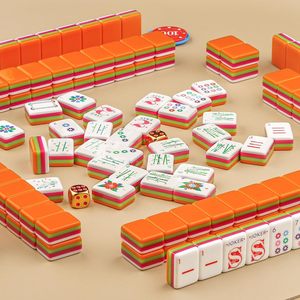 Acrylic American <b>mahjong</b> tiles USA font western <b>mahjong</b> tiles household entertainment game <b>set</b> - Product Image 2