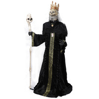 Halloween Vampire Roi Reine Animé Statue Son Activé Électrique Décor pour Bar Maison Hantée Salle D'évasion Gothique Fête