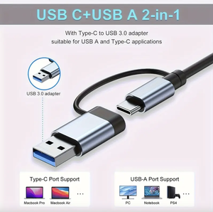 Hub <span class=keywords><strong>USB</strong></span> <span class=keywords><strong>C</strong></span> 8 en 2 pour MacBook <span class=keywords><strong>Pro</strong></span>/<span class=keywords><strong>iPad</strong></span> <span class=keywords><strong>Pro</strong></span>/ Aluminium 4 ports (<span class=keywords><strong>USB</strong></span> 3.0) Lecteur de carte SD/TF Audio 3,5 mm pour 2.0 en stock - Product Image 3