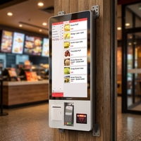 Máquina de Pedidos para Restaurantes con Montaje en Pared Personalizable, Terminal POS de Autoservicio, Kiosco de Pago, Compatible con Múltiples Sistemas Operativos