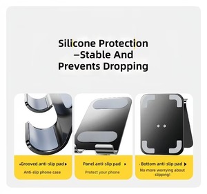 ขาตั้งโทรศัพท์โลหะพับได้แบบขายส่ง หมุนได้ 360 องศา ปรับระดับได้ สำหรับโทรศัพท์มือถือและแท็บเล็ต รับทำโลโก้ OEM - Product Image 4