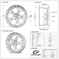 Jantes forgées CF 18 19 pouces 5x114.3 PCD 56.1 CB pour voitures particulières, compatibles avec WRX VA VB, jantes de performance ODM