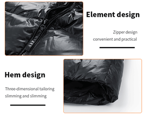 Chaqueta de Plumón Personalizada de Alta Calidad para Hombre, Chaqueta de Invierno Negra con Capucha para Exteriores, Acolchada - Product Image 5