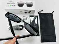 Lunettes de soleil intelligentes pour hommes, nouvelle version noire, avec indicateur de batterie LED et microphone intégré pour la musique Bluetooth