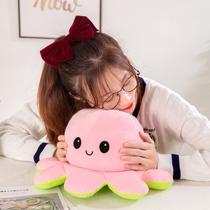 Peluche <span class=keywords><strong>de</strong></span> <span class=keywords><strong>Pulpo</strong></span> <span class=keywords><strong>Reversible</strong></span> <span class=keywords><strong>de</strong></span> Doble <span class=keywords><strong>Cara</strong></span>, Verde y Naranja, con Diseño <span class=keywords><strong>de</strong></span> <span class=keywords><strong>Cara</strong></span> Feliz y Enfadada Intercambiable, Juguete <span class=keywords><strong>de</strong></span> Peluche <span class=keywords><strong>de</strong></span> Alta Venta - Product Image 6