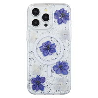 Coque de téléphone magnétique transparente antichoc personnalisée de la série Clear Flower pour iPhone 17 16 15 14 13 12