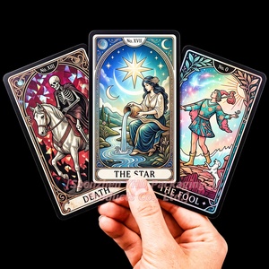 <span class=keywords><strong>Cartas</strong></span> del Tarot Oculto con Borde Dorado, Impresión <span class=keywords><strong>de</strong></span> Primera Calidad, Lámina Negra Mate, Fabricación <span class=keywords><strong>de</strong></span> Mazos <span class=keywords><strong>de</strong></span> Oráculos, Marca Espiritual Personalizada OEM - Product Image 1