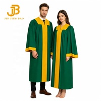 Robes catholiques personnalisées OEM en gros, costumes d'église unisexes, robes de chœur de graduation, rouge avec garniture dorée