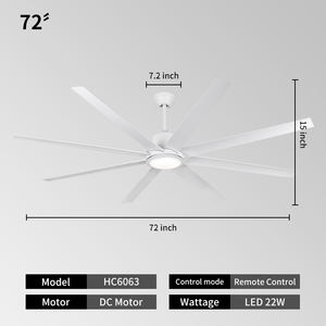 Wholesale <b>Waterproof</b> BLDC Ceiling Fan with <b>Light</b> Led 8 ABS Blades Remote Control for Living Dining Outdoor Reversible DC Motor - Product Image 6