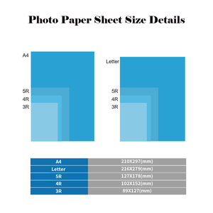 M R.R Papel fotográfico de inyección de tinta de brillo satinado RC recubierto de resina 100 hojas 260gsm 3R 4R 5R - Product Image 6