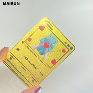 2025ขายดีที่กำหนดเองของขวัญวันวาเลนไทน์การ์ดโปเกมอน Pikachu ฉันเลือกการ์ดโลหะสีทองสำหรับคุณ - Product Image 6