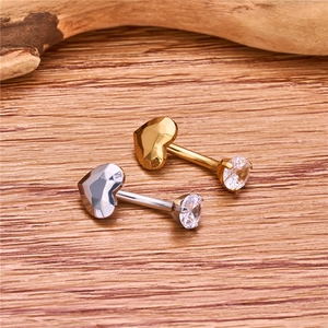 Anillos para Ombligo de Titanio ASTM F136 14G, Forma de Corazón, con Cristal CZ, Rosca Interna, Joyería para Piercing de Ombligo - Product Image 5
