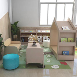 Moetry, <span class=keywords><strong>casa</strong></span> <span class=keywords><strong>de</strong></span> <span class=keywords><strong>lectura</strong></span> <span class=keywords><strong>de</strong></span> madera contrachapada duradera, muebles creativos <span class=keywords><strong>de</strong></span> <span class=keywords><strong>biblioteca</strong></span> para niños para guardería Montessori, centro <span class=keywords><strong>de</strong></span> alfabetización para guardería - Product Image 3