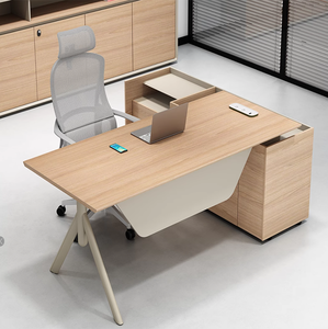 Escritorio Modular en Forma de L de Diseño Simple y Moderno para Gerente, Supervisor, Jefe o Presidente, con Gabinete de Almacenamiento - Product Image 1