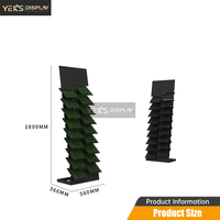 Présentoir vertical Yeks pour gazon synthétique, support métallique sur pied, multi-niveaux, pour dalles de gazon et pierres, idéal pour les salles d'exposition