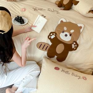 <span class=keywords><strong>Funda</strong></span> de edredón de algodón de alta calidad para niños al por mayor <span class=keywords><strong>funda</strong></span> de edredón con apliques suaves sábana de 4 piezas textiles para el hogar Juego de <span class=keywords><strong>cama</strong></span> para niños - Product Image 3