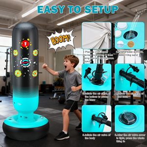Saco de Boxeo Inflable de Dinosaurio Premium para Niños, 48 Pulgadas, Set de Entrenamiento de Boxeo Estable para Edades de 3 a 6 Años, Juguete de Karate y Taekwondo, Regalo - Product Image 6