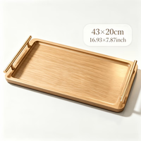 Plateau de maison de poupée en bois, multi-tailles, présentoir de bureau, plateau antidérapant pour table basse, plateau en bambou avec poignée