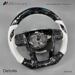 Volant en fibre de carbone forgée argentée personnalisé avec affichage LED des tours de visseuse pour Chrysler 200 200S 300 300C Pacifica 2011-2015 - Product Image 3