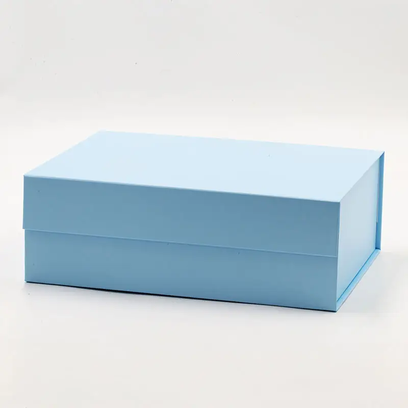 28*21cm özel bebek mavi renk stok hazır sert hediye ambalaj kutusu ile manyetik kapak