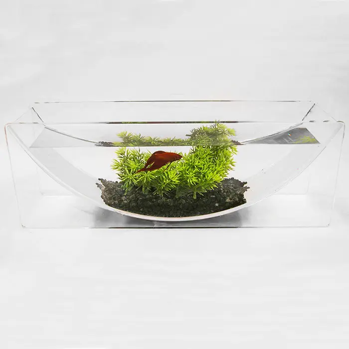 Tabletop Acrylic Fish Tank Clear Acrylic Fish Bowl Custom Acrylic Betta Bowl